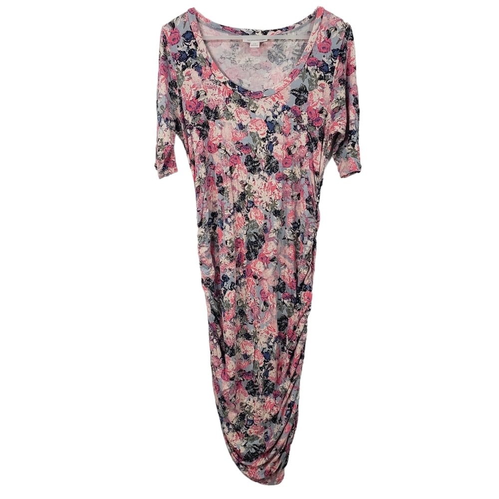 Motherhood Floral Maternity Dress in Pink, Navy, Cream